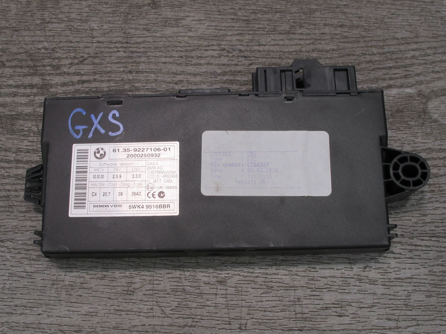 2010 BMW E72 X6 4.4L N63 Hybrid Engine ECU DME CAS3 Ignition Module KEY Set