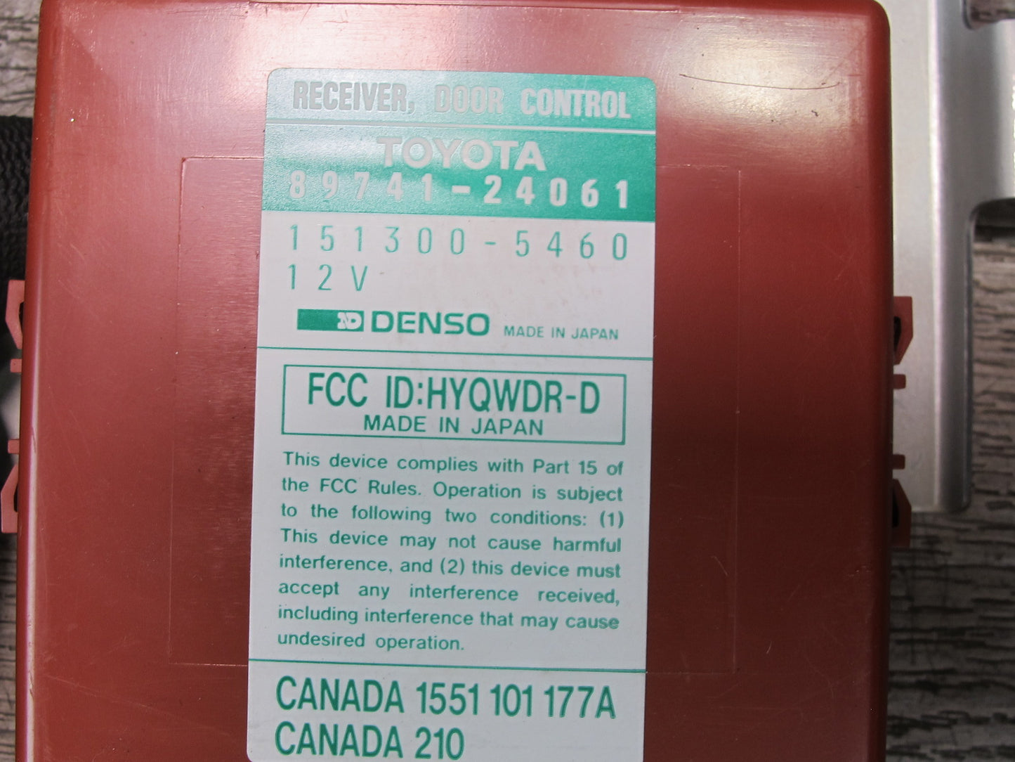 1997 Lexus UZZ30L SC300 SC400 Door Receiver Control Module 89741-24061 OEM
