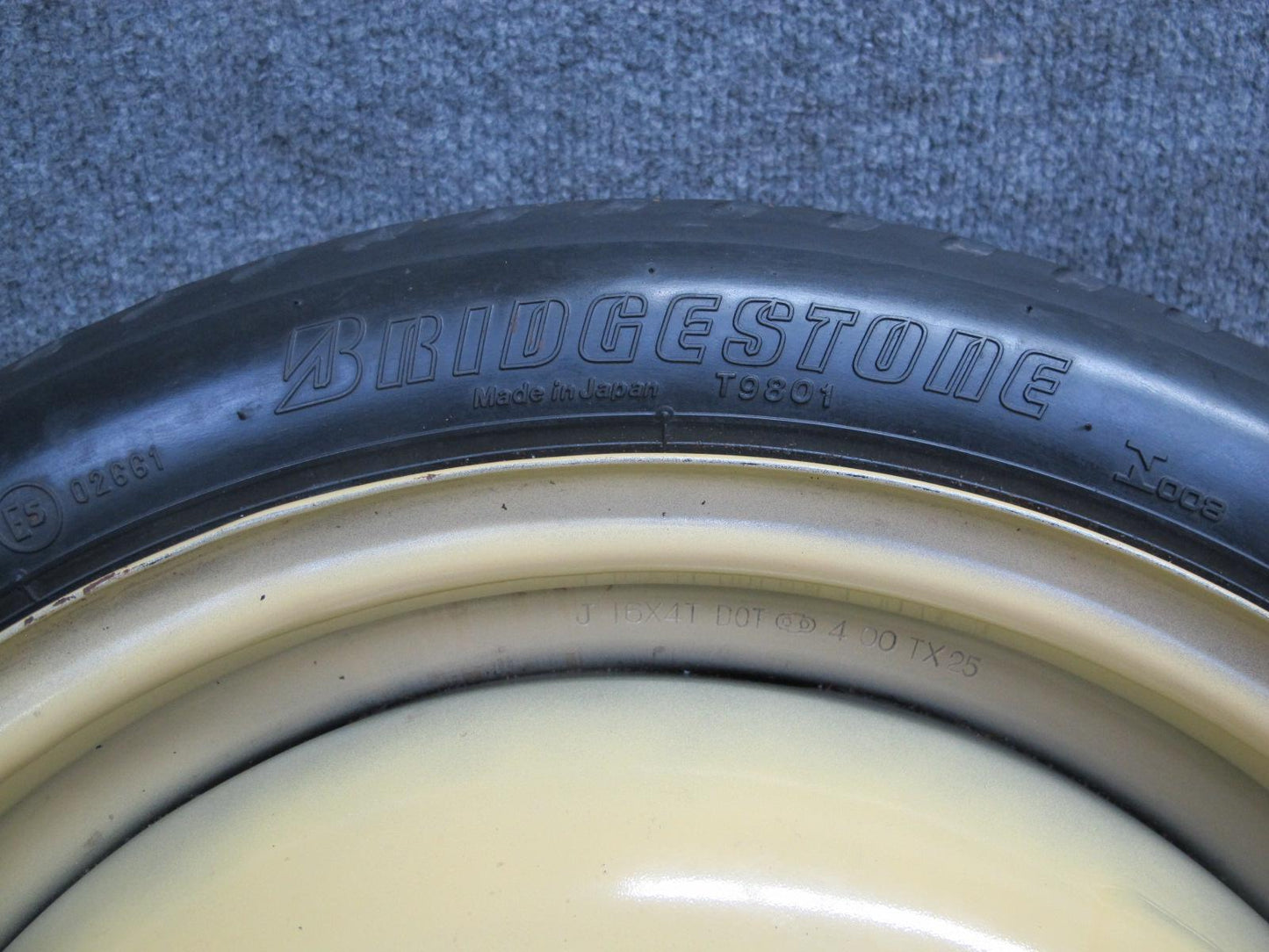 00-02 Toyota MR2 Spyder ZZW30L Spare Tire 16" R16 Wheel Donut 16x4 125/70 OEM