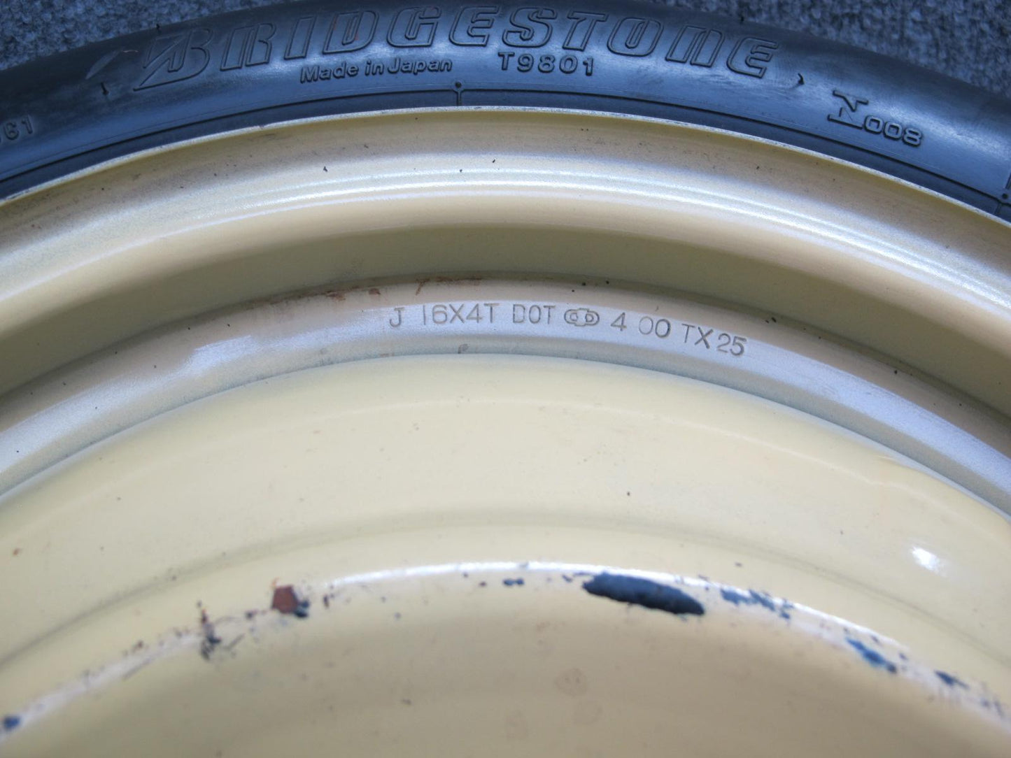 00-02 Toyota MR2 Spyder ZZW30L Spare Tire 16" R16 Wheel Donut 16x4 125/70 OEM