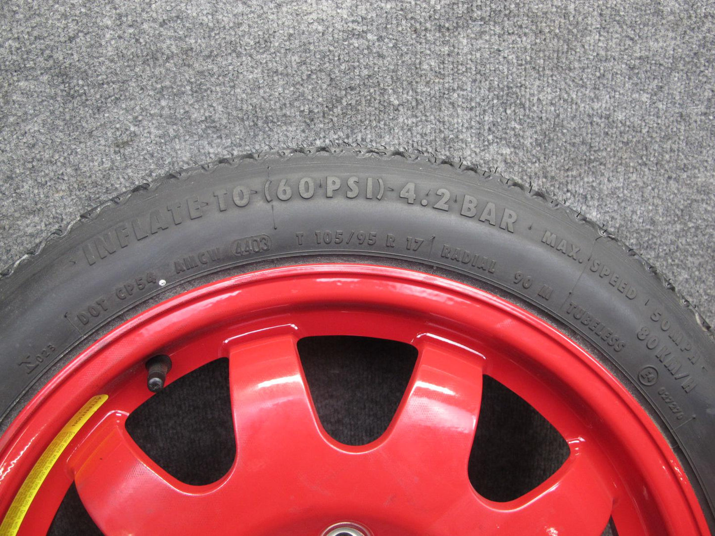 1999-2005 Porsche 911 996 Emergency Spare Tire Wheel 17x3.5 ET19 Conti 105/95