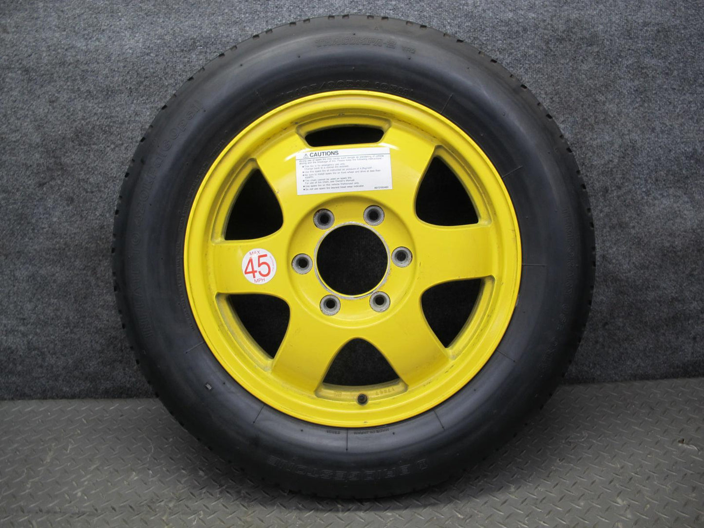 99-01 Isuzu Vehicross Spare Tire R17" Wheel 17x4T ET38 Bridgestone 165/90 OEM