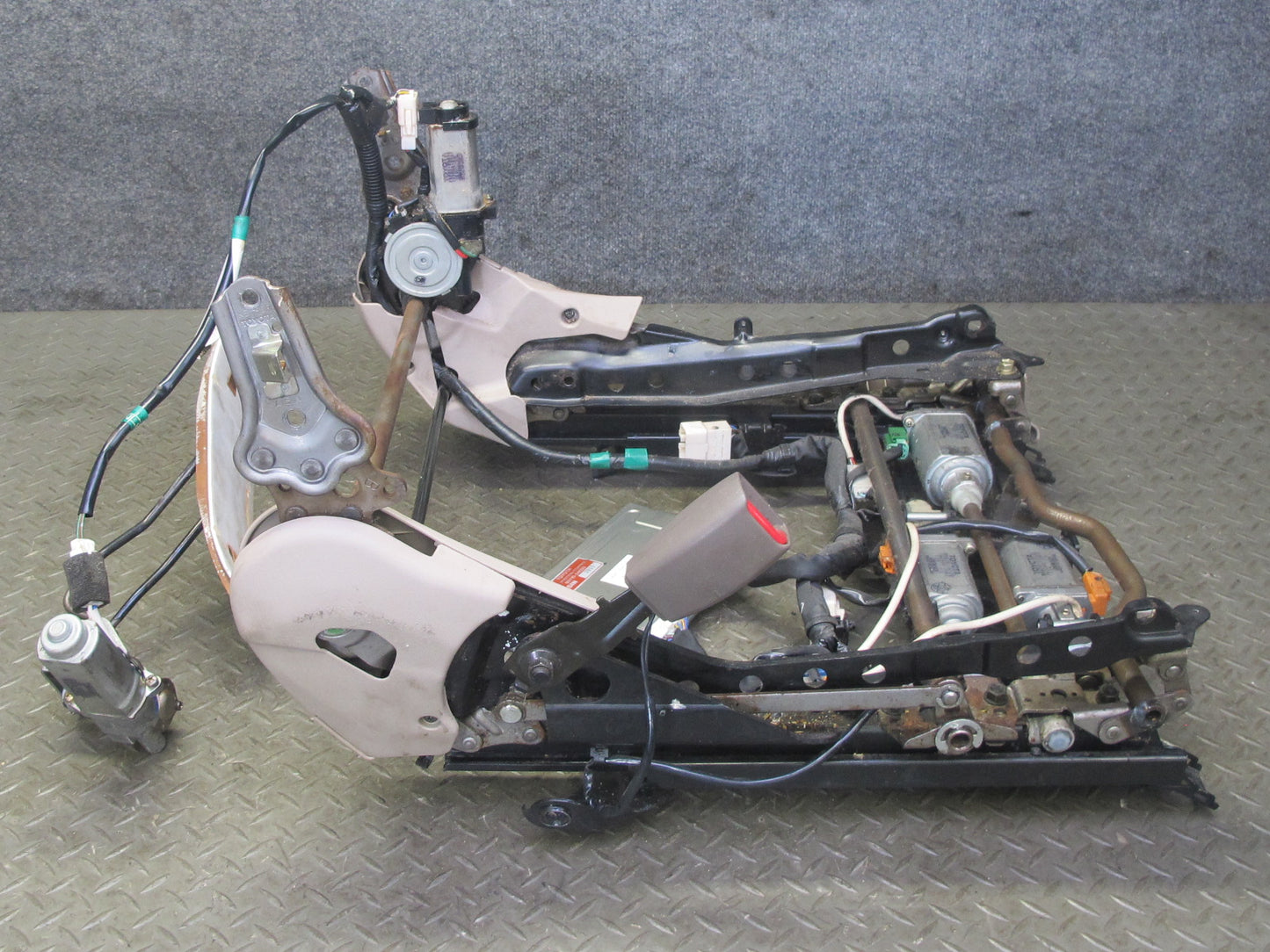 95-00 Lexus SC300 SC400 Front Left Seat Lower Frame Track Rail w Motors OEM