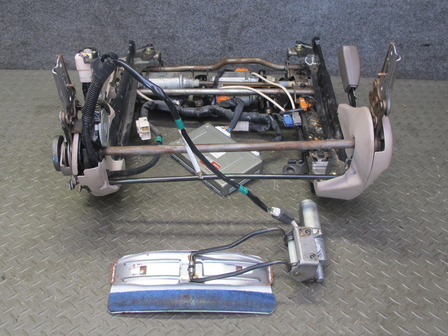 95-00 Lexus SC300 SC400 Front Left Seat Lower Frame Track Rail w Motors OEM