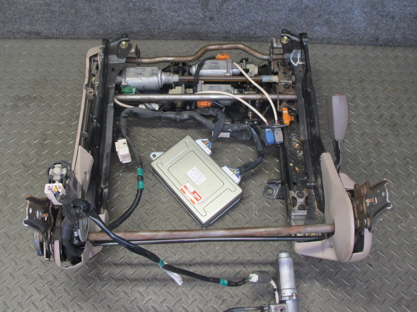 95-00 Lexus SC300 SC400 Front Left Seat Lower Frame Track Rail w Motors OEM