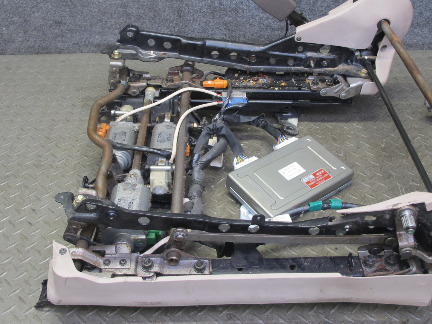 95-00 Lexus SC300 SC400 Front Left Seat Lower Frame Track Rail w Motors OEM