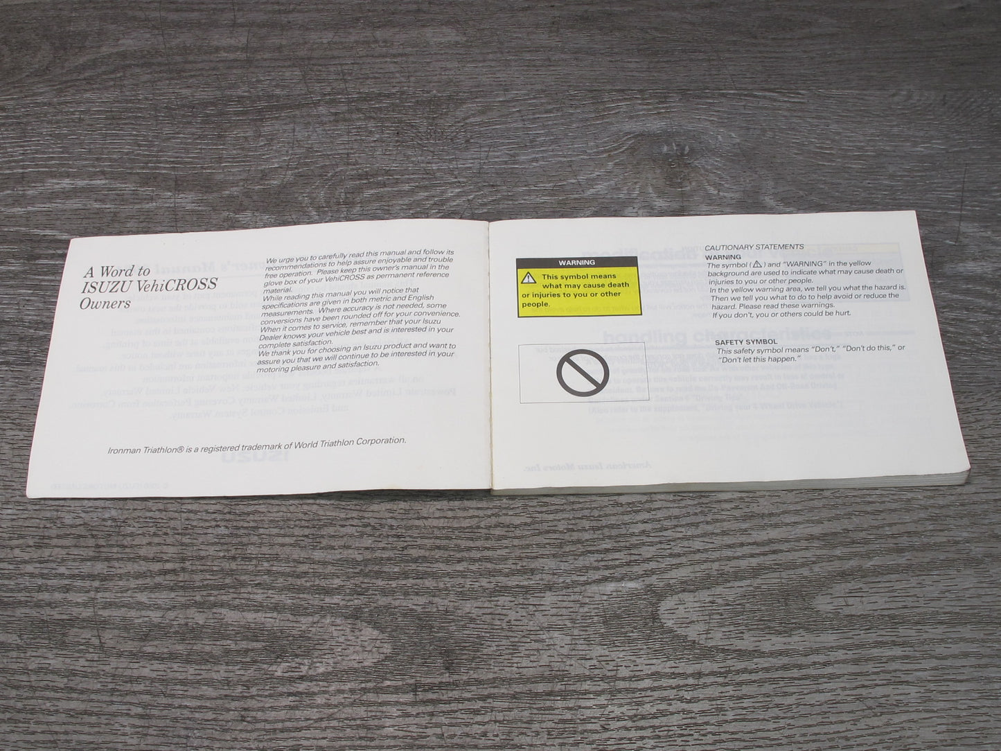 2001 Isuzu Vehicross Owner Operator User Guide Manual Book OEM