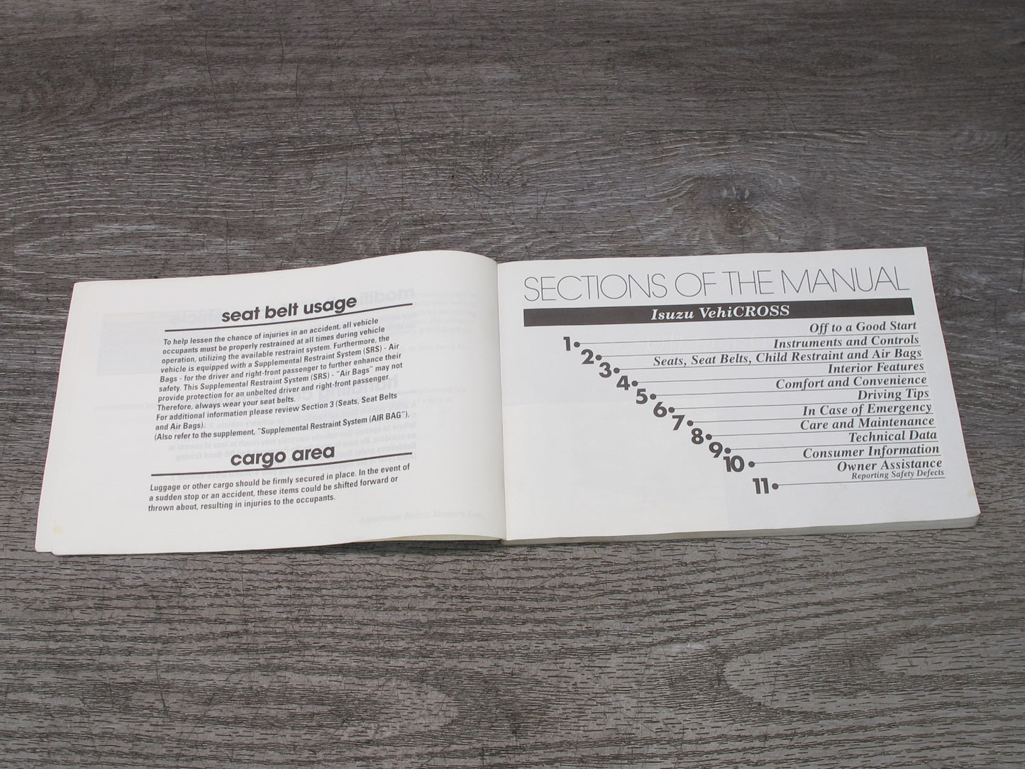 2001 Isuzu Vehicross Owner Operator User Guide Manual Book OEM