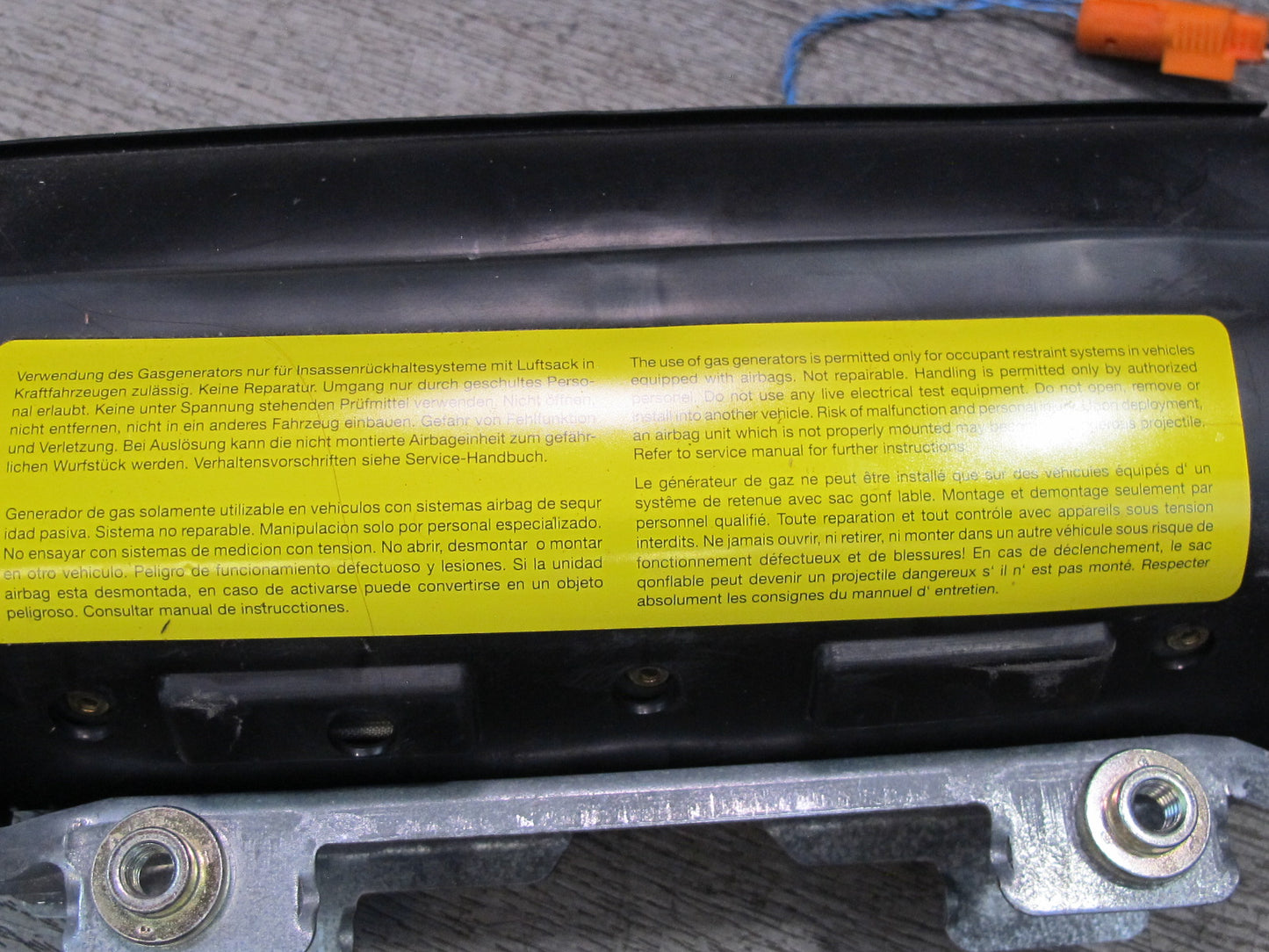 96-98 BMW E36 3-SERIES CONVERTIBLE FRONT RIGHT PASSENGER SIDE DASH SRS AIRBAG OEM