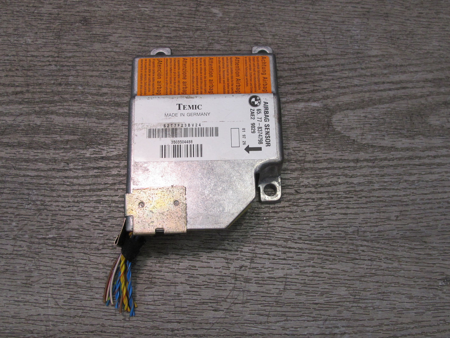 97-99 BMW E36 3-SERIES CONVERTIBLE SRS AIRBAG SENSOR CONTROL MODULE 8374798 OEM
