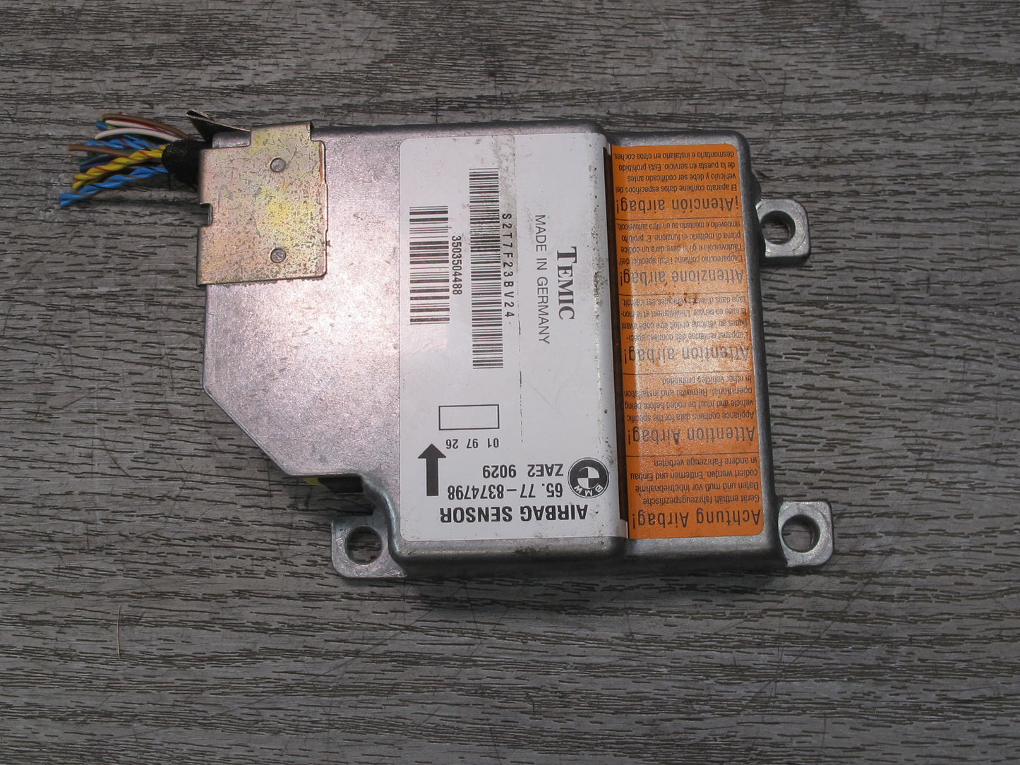 97-99 BMW E36 3-SERIES CONVERTIBLE SRS AIRBAG SENSOR CONTROL MODULE 8374798 OEM