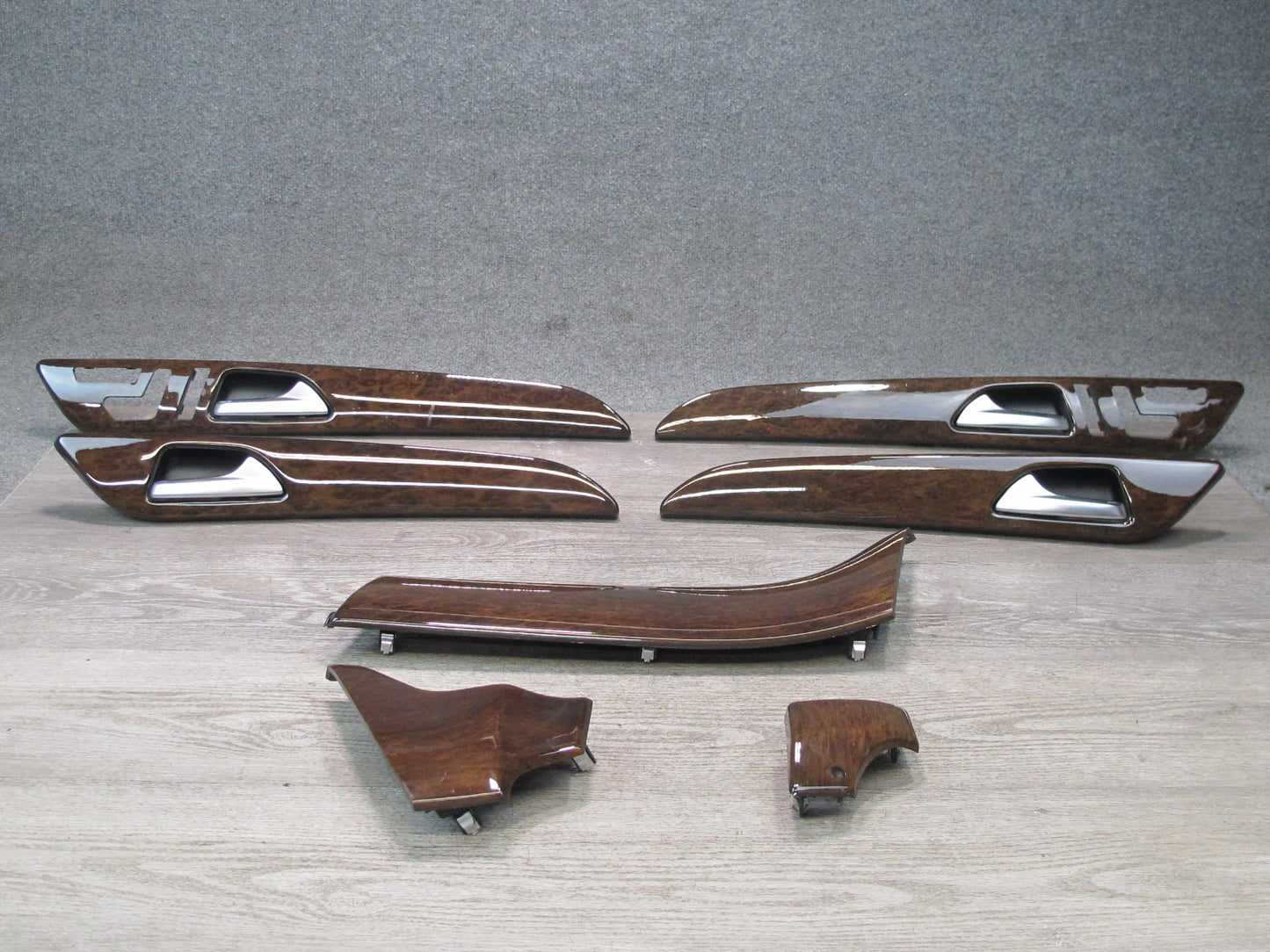 12-15 Mercedes W166 Ml-class 7pcs Dash Door Trim Set Eucalyptus Wood OEM
