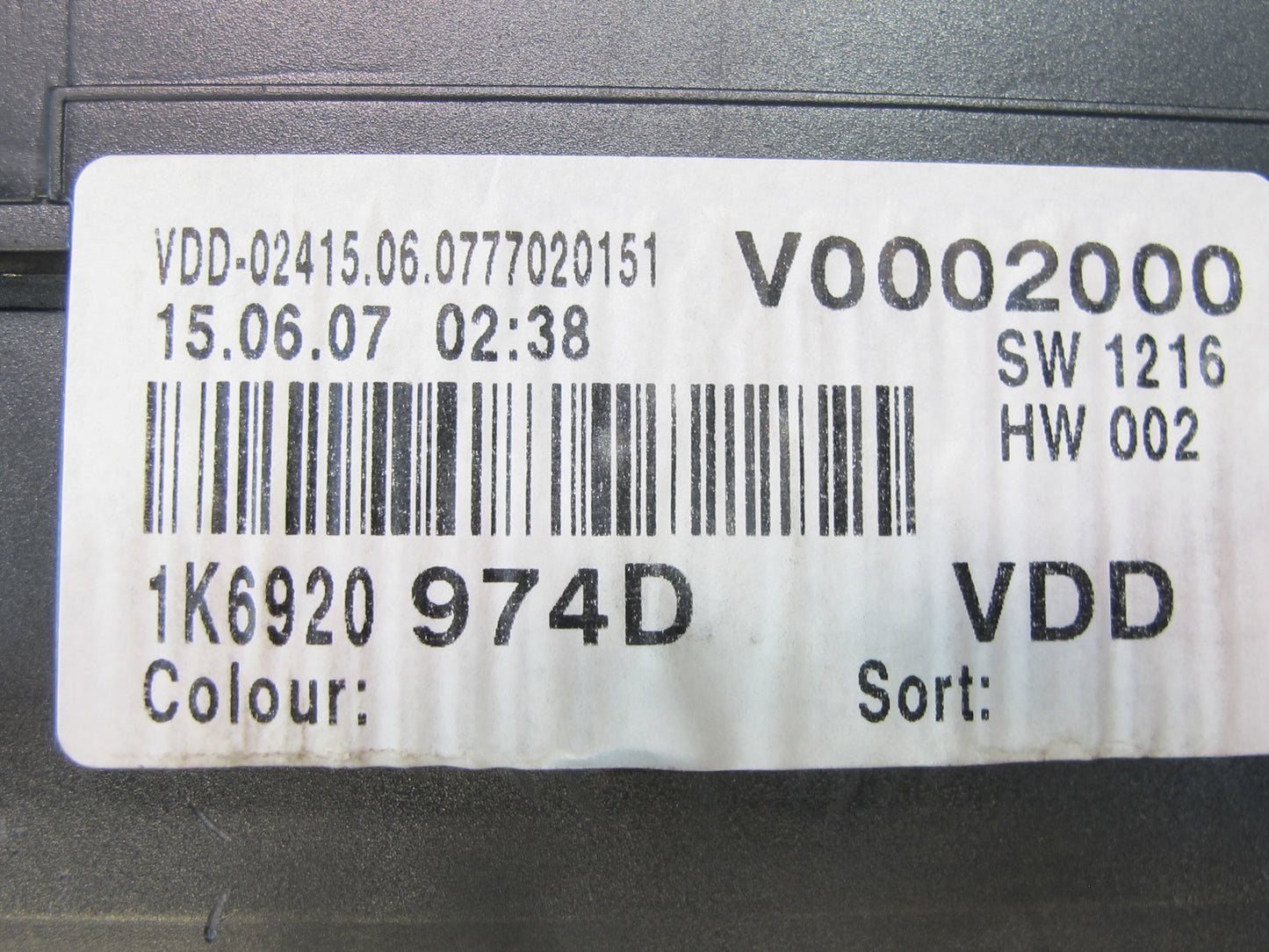 2008 VW Golf R32 VR6 Speedometer BCM Theft Ignition Glove Door Lock KEY Set OEM