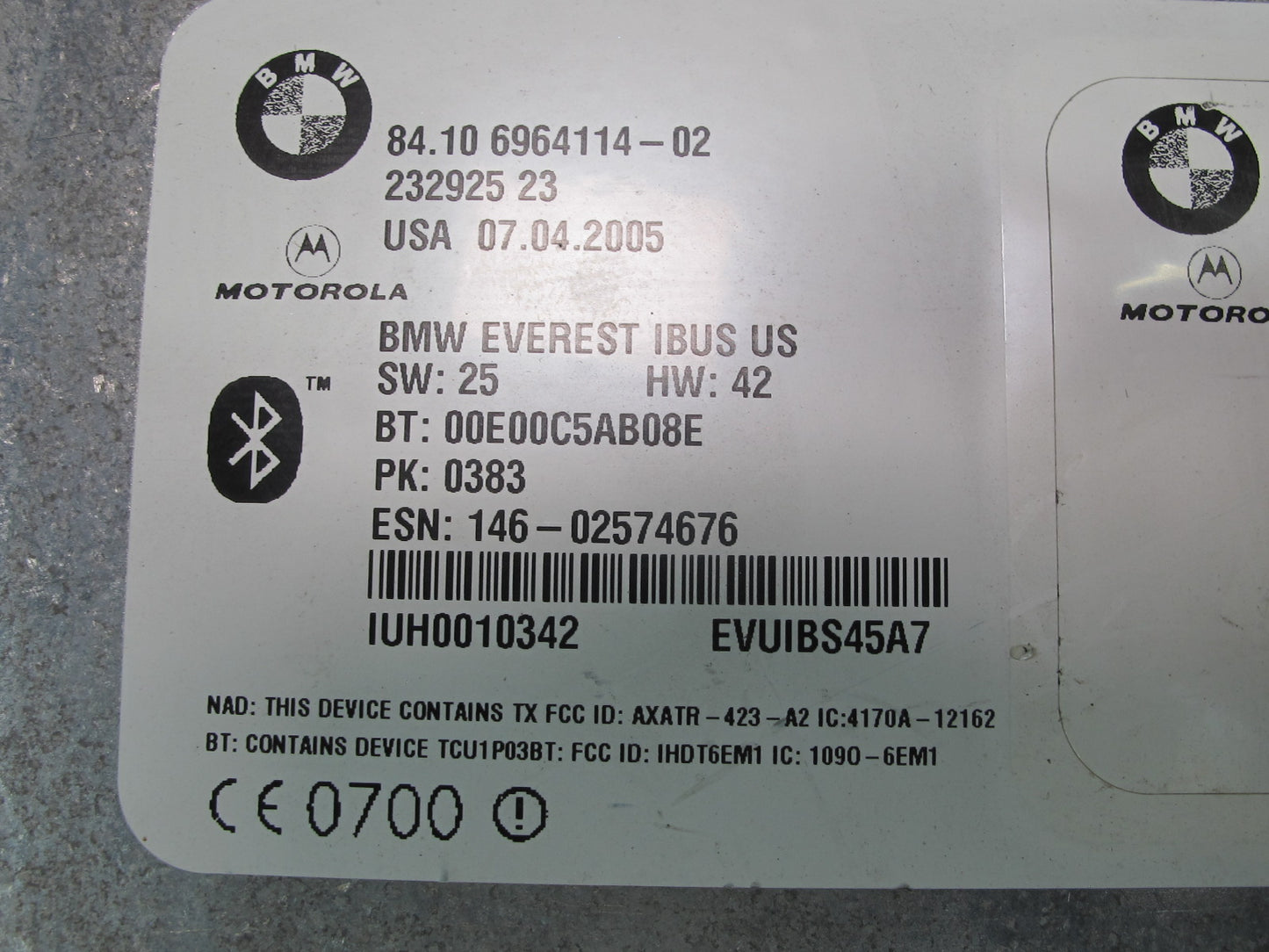 01-06 BMW E46 325Ci 330Ci Bluetooth Telematics Communication Control Module OEM