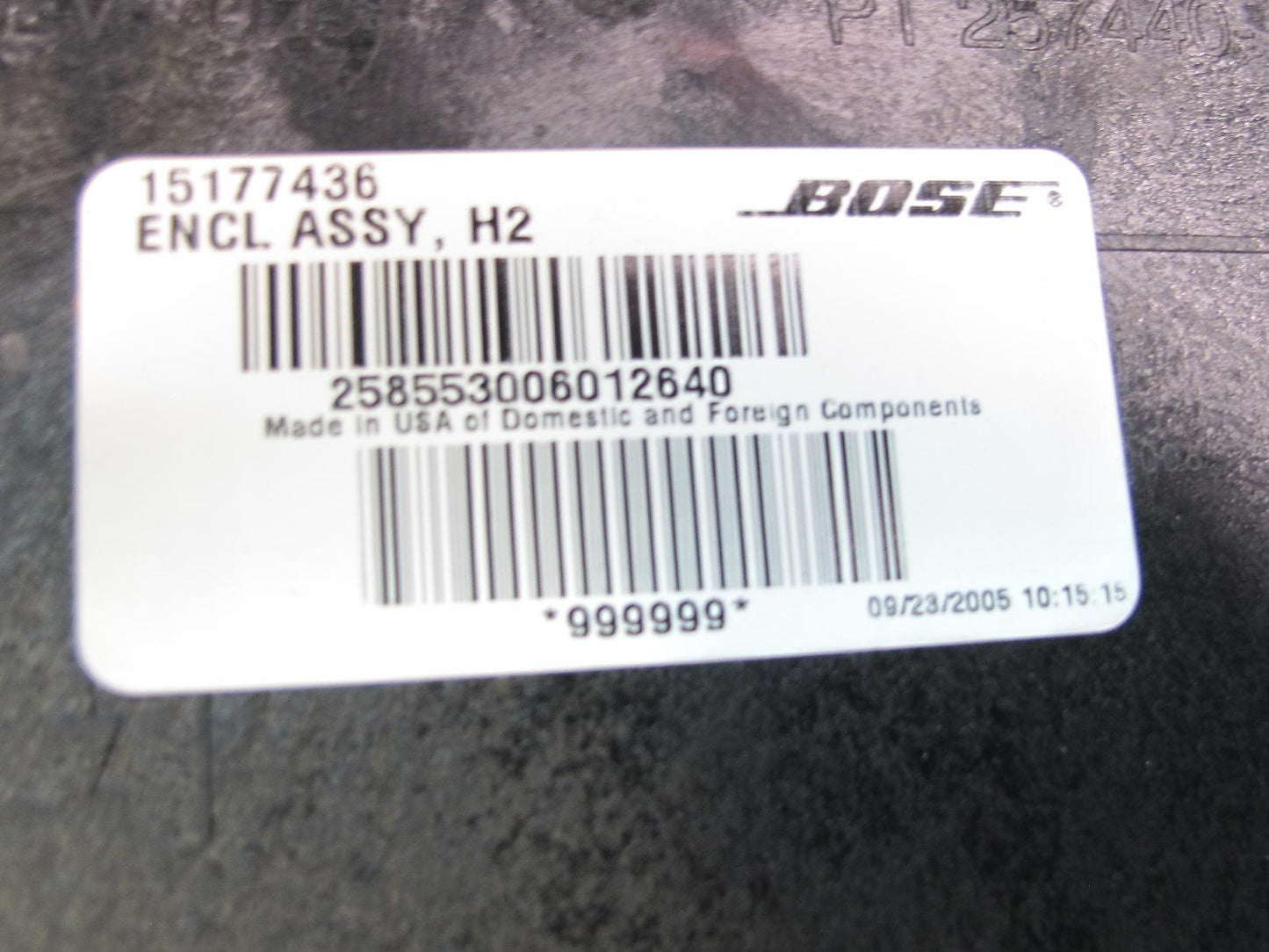 2003-2007 Hummer H2 Bose Audio Subwoofer Speaker Box 15177436
