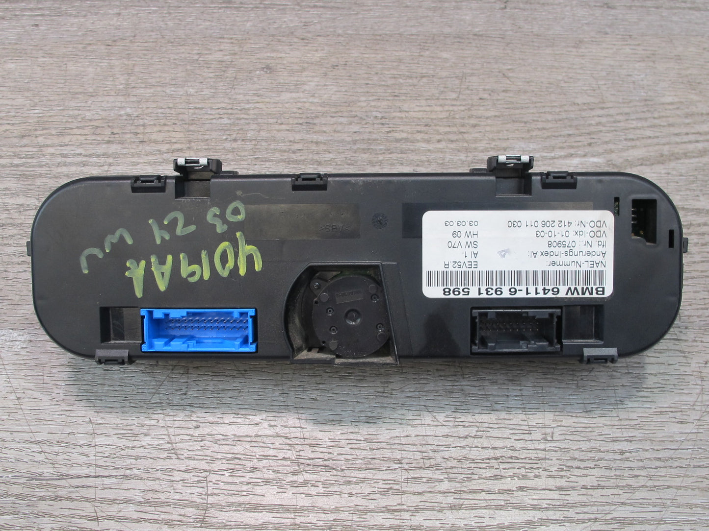 2003 BMW E85 Z4 A/C Air Conditioning Climate Control Switch Panel 6931598 OEM