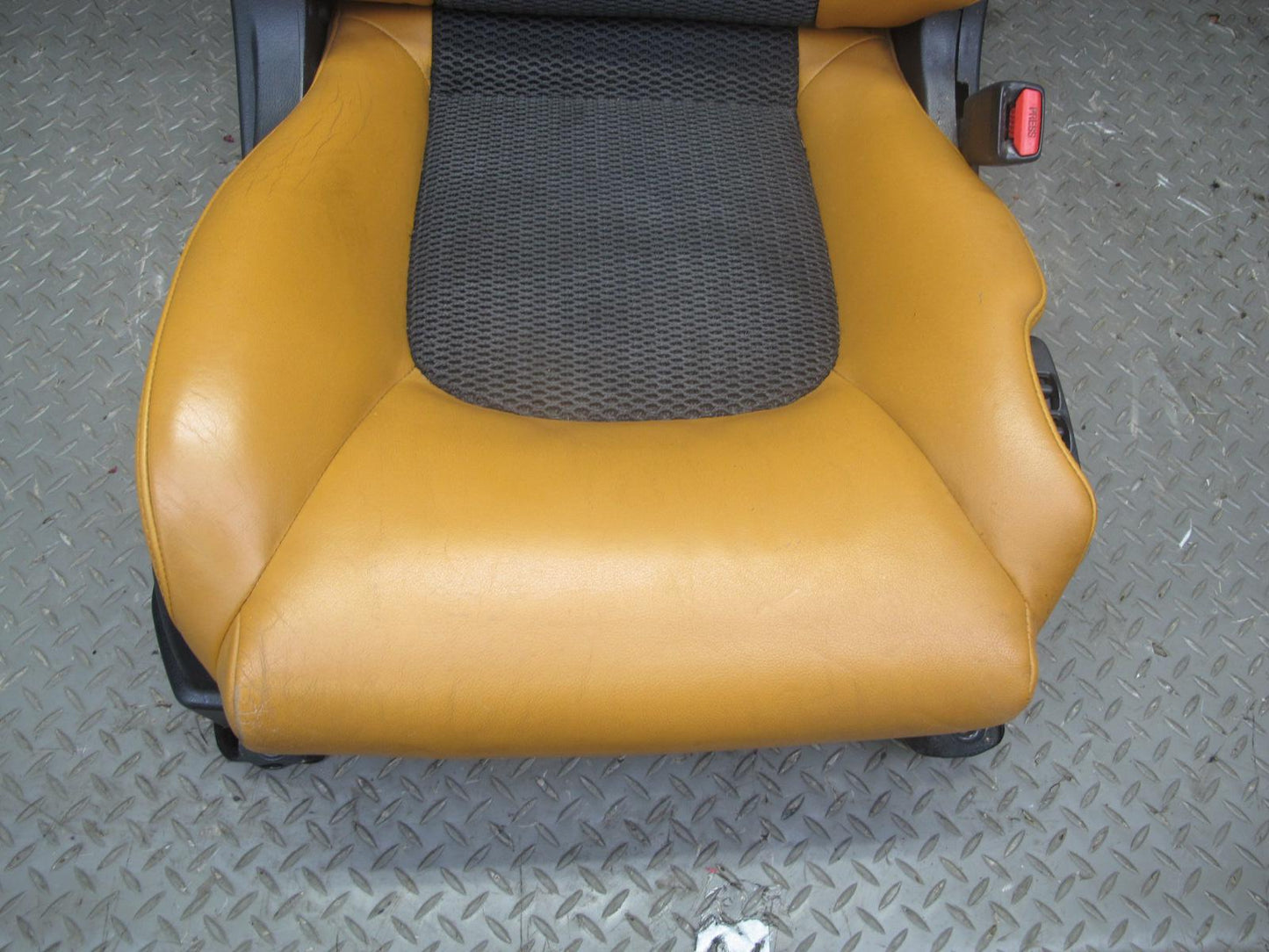 07-09 Nissan 350Z Z33 Convertible Left & Right Power Leather Seat Set Orange OEM