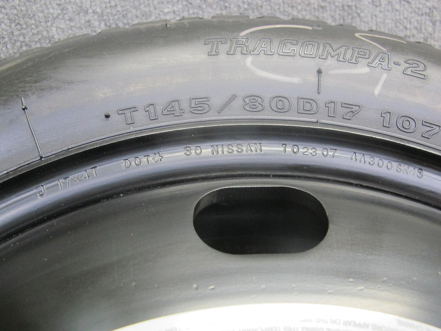 03-09 Nissan 350Z Z33 Emergency Spare Tire R17 17" Wheel 17x4J 145/80 107M OEM
