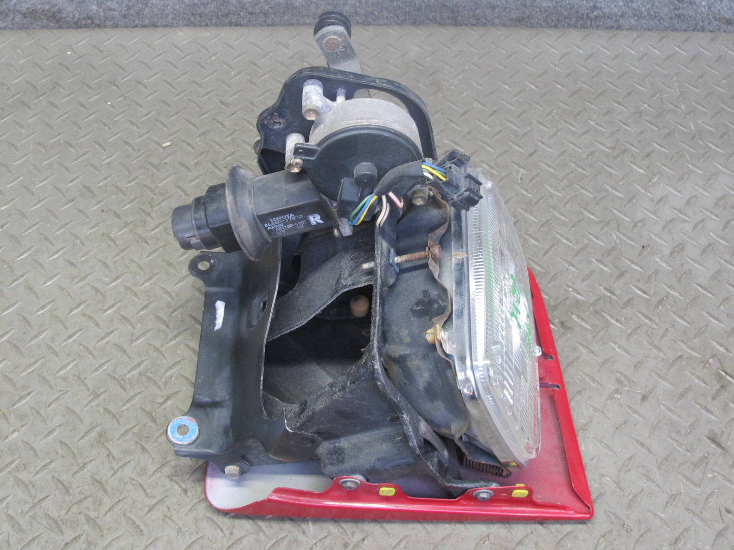 91-95 Toyota SW21L MR2 Front Right POP UP Headlight Lamp w Motor Rally RED OEM