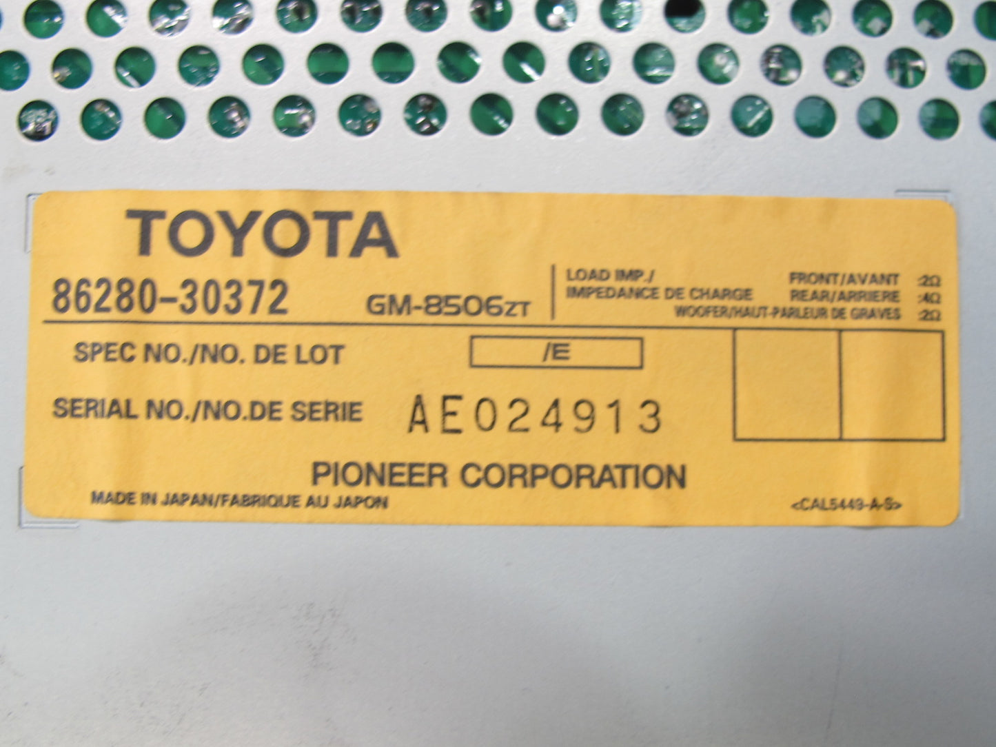 01-04 Lexus JZS160L GS430 GS300 Pioneer Radio Amplifier AMP 86280-30372 OEM