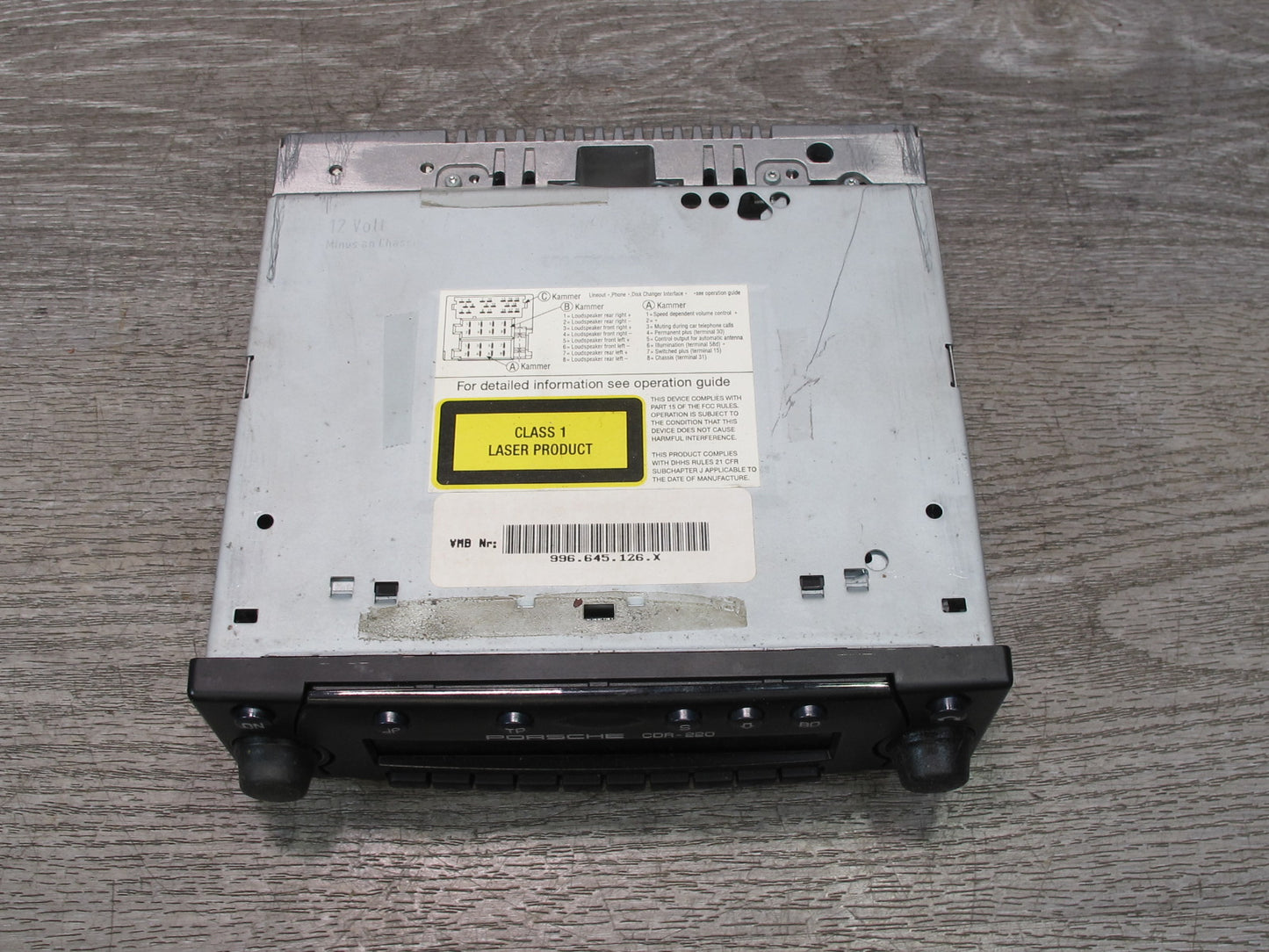 1999-2002 Porsche Boxster 986 CDR220 CD Disc Radio Audio Player Receiver