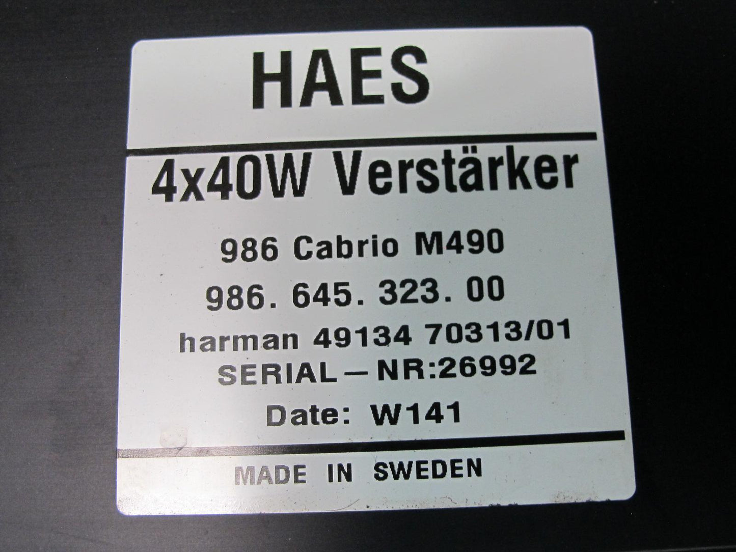 2001-2002 Porsche Boxster 986 Haes Amplifier AMP Module Unit 98664532300