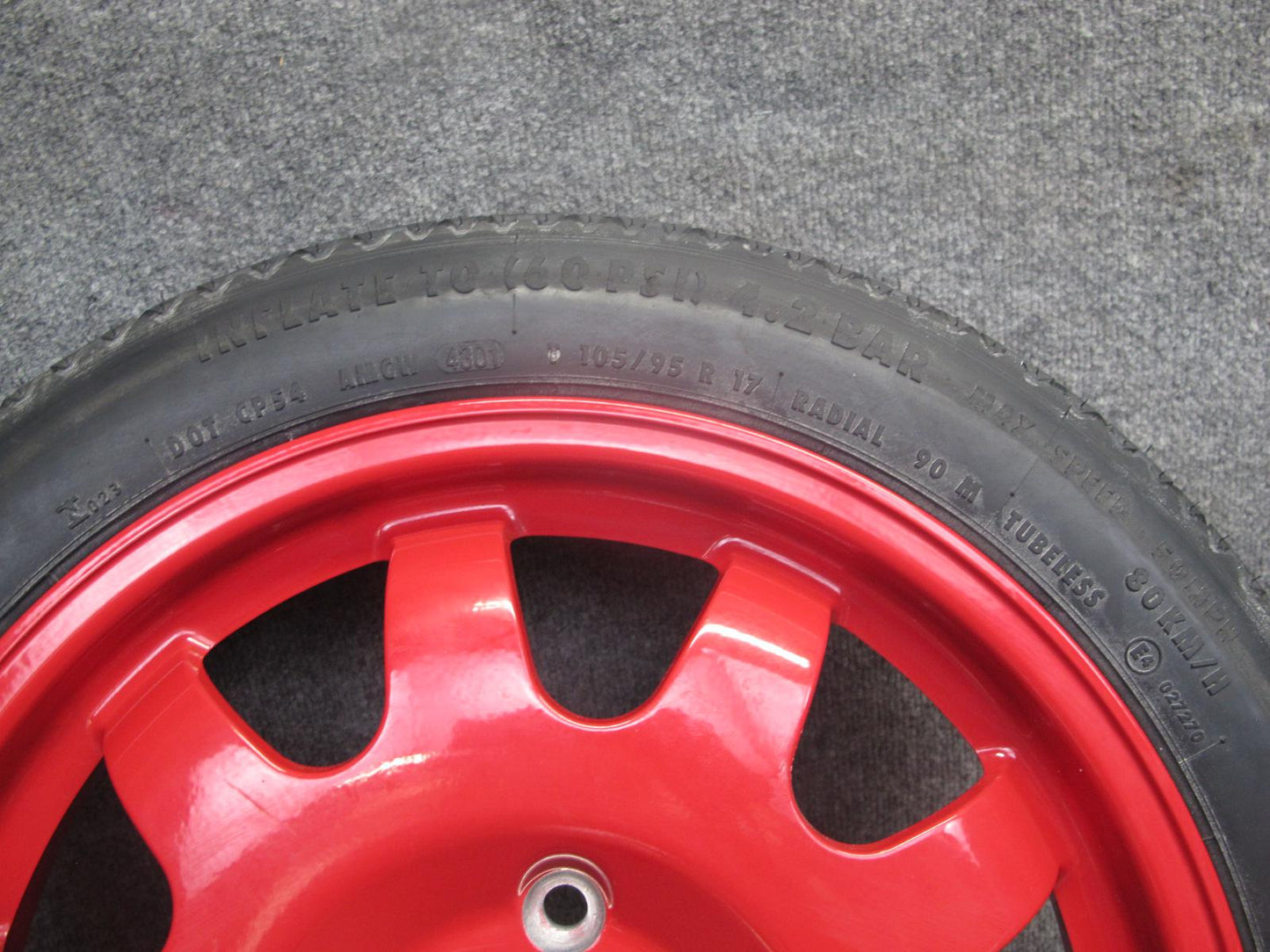 97-04 Porsche Boxster 986 Emergency Spare Tire Wheel 17x3.5 ET19 Conti 105/95