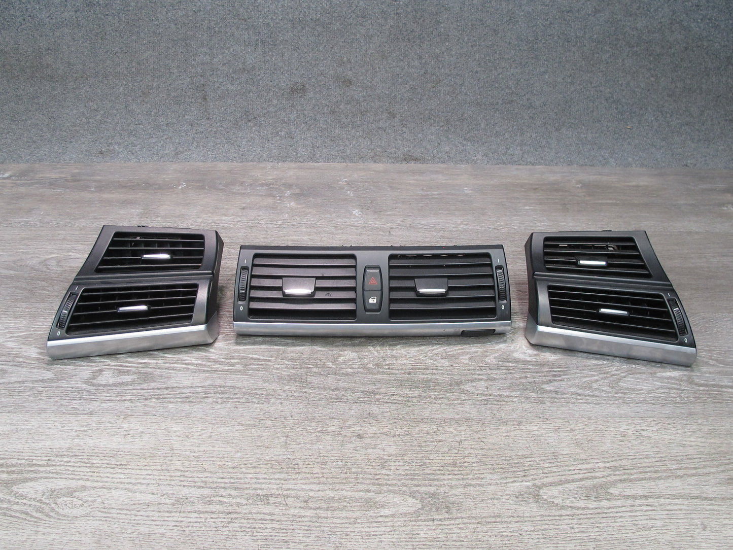 08-14 BMW E71 E72 X6 X6M Front Left Center Right Dash Air Heater Vent Set of 3