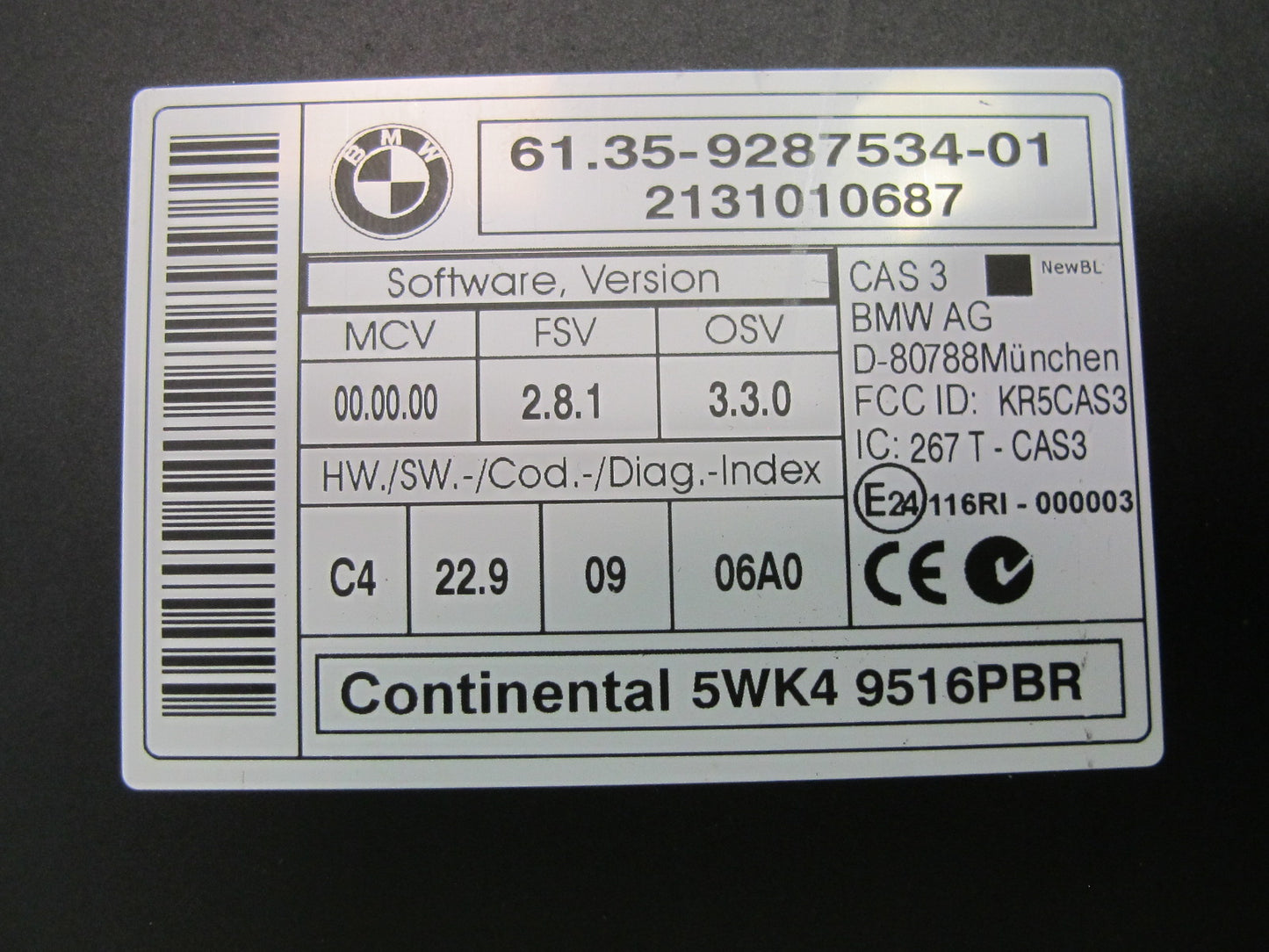 2010-2014 BMW E71 X6M 4.4L S63 Engine ECU ECM DME CAS3 Lock KEY Reader Set