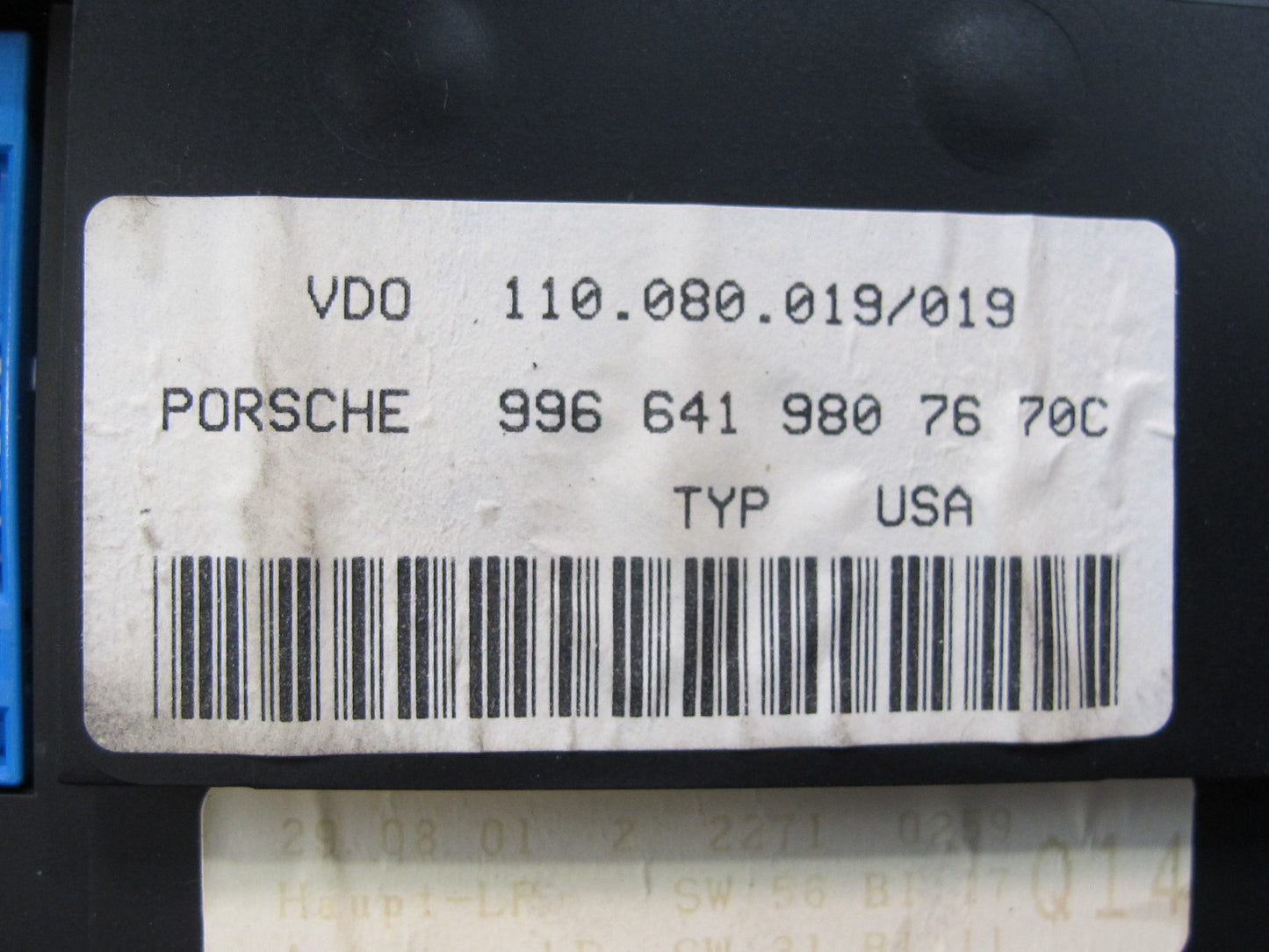 2002-2004 Porsche 911 996 M/T Instrument Cluster Gauge Speedometer w Trim
