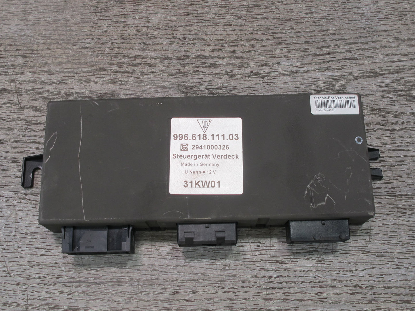 1999-2005 Porsche 911 996 Convertible TOP Roof Control Module 99661811103