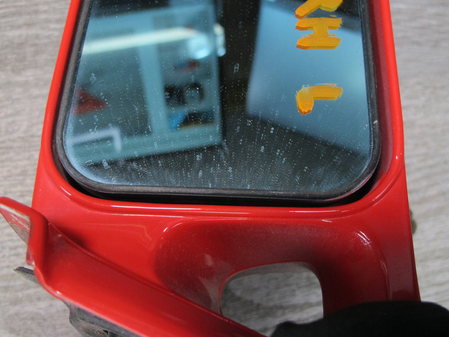 86-88 Mazda RX7 FC3S NA Left Driver Door Side View Power Mirror Sunrise RED OEM