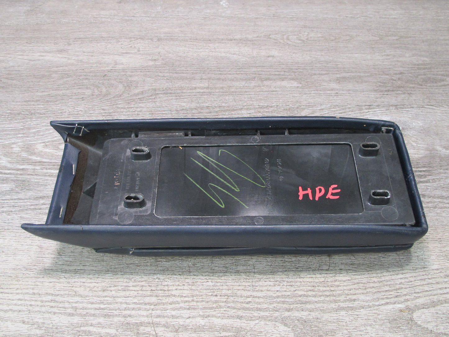 1984-1991 Porsche 928 S Front Center Console Armrest Storage Leather Blue