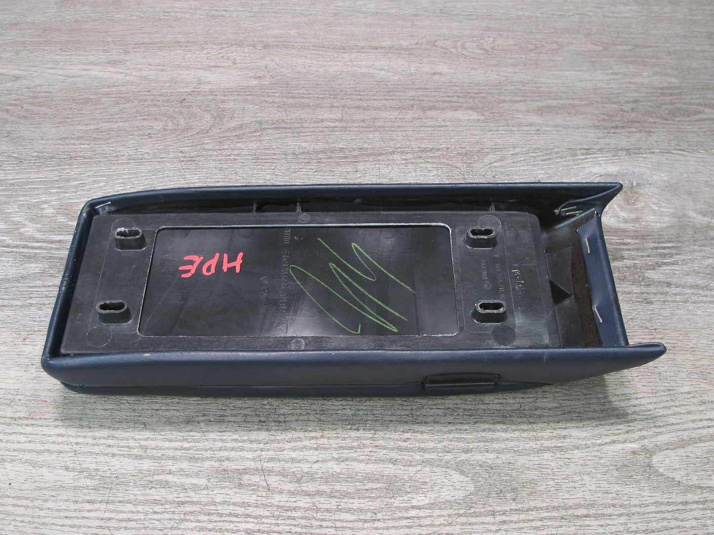 1984-1991 Porsche 928 S Front Center Console Armrest Storage Leather Blue