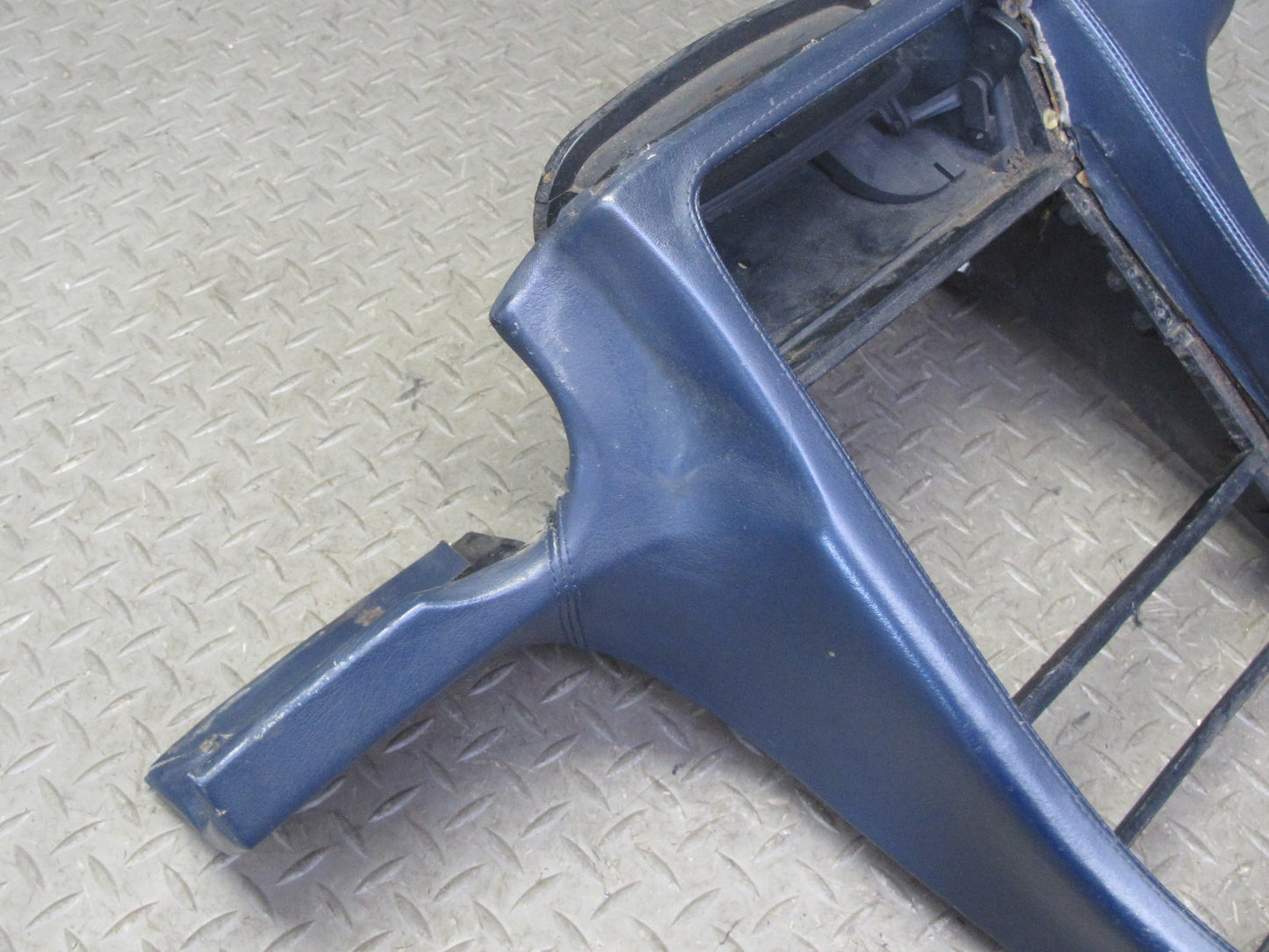 1983-1989 Porsche 928 S MT Front Center Console Shifter Trim Panel Leather Blue