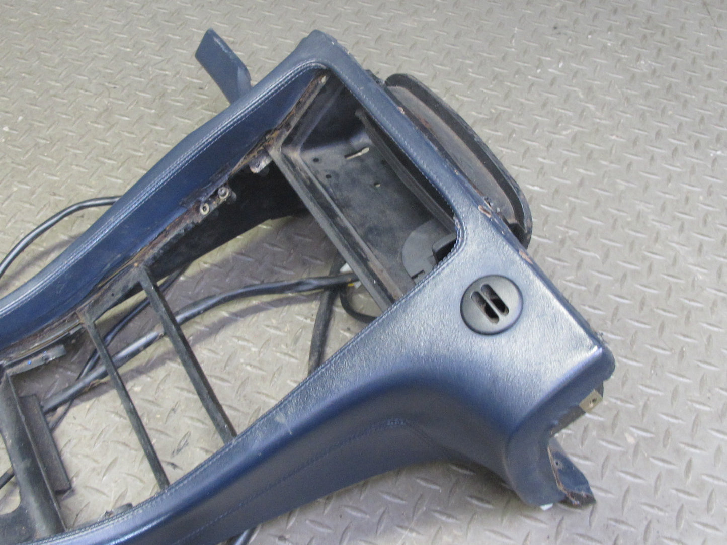 1983-1989 Porsche 928 S MT Front Center Console Shifter Trim Panel Leather Blue