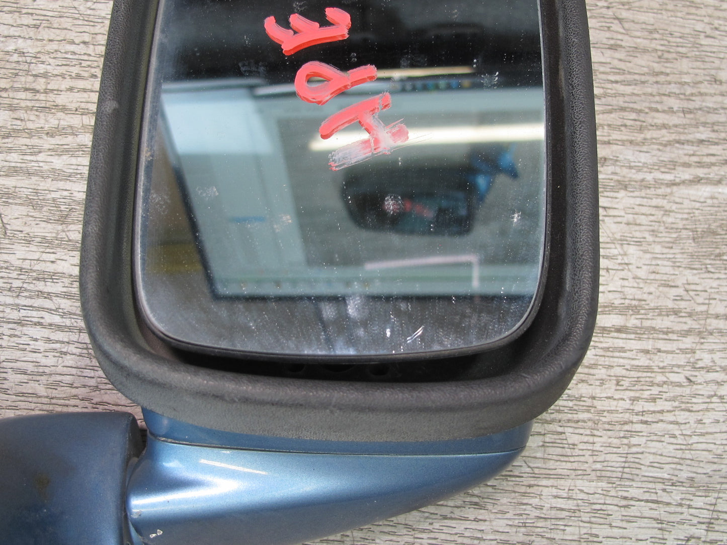 1984-1995 Porsche 928 S Front Left Side View Exterior Door Mirror Blue