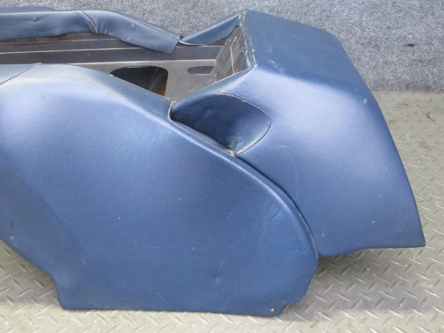 1983-1991 Porsche 928 S Rear Center Console Armrest Storage Compartment Blue