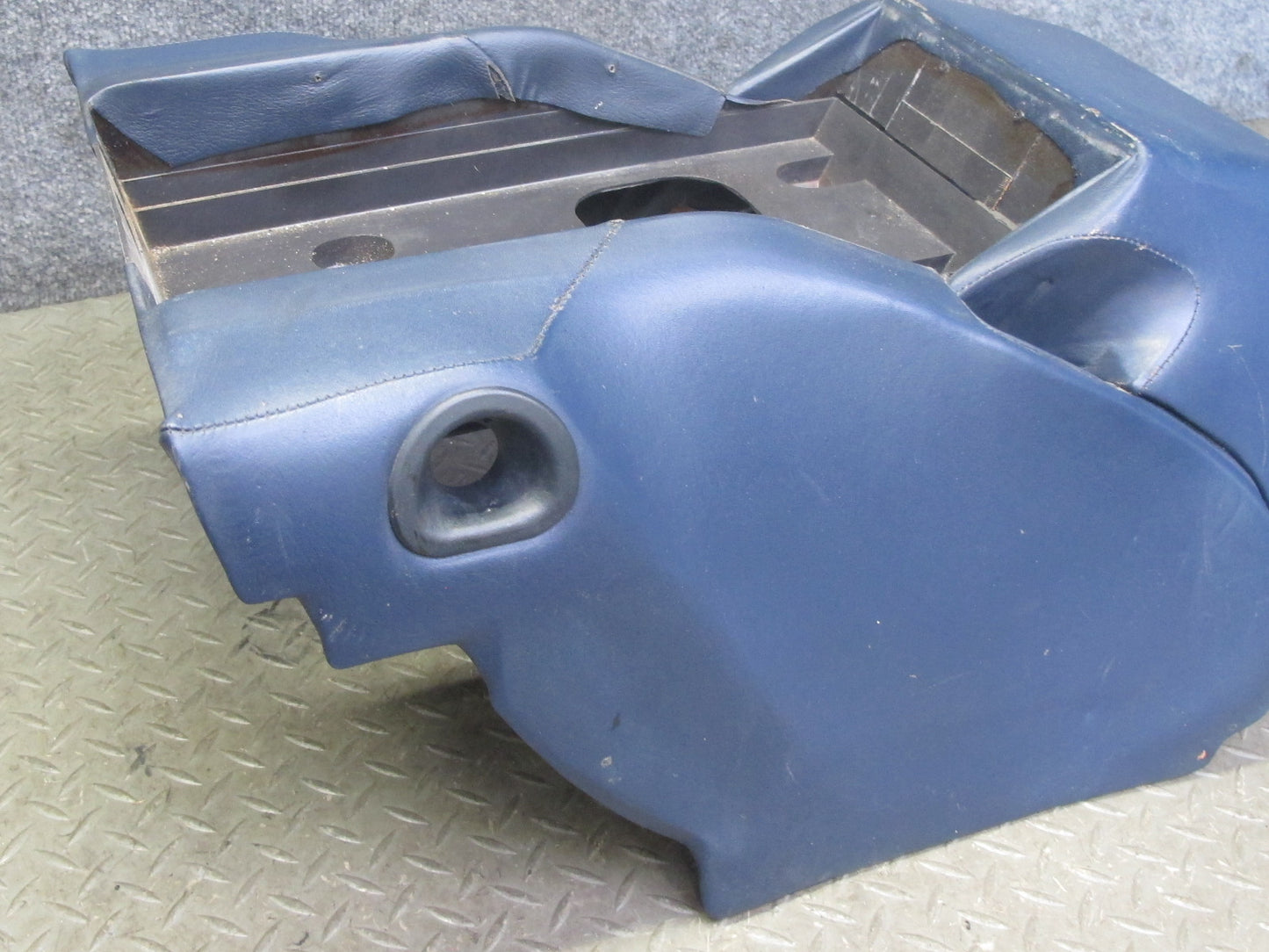 1983-1991 Porsche 928 S Rear Center Console Armrest Storage Compartment Blue