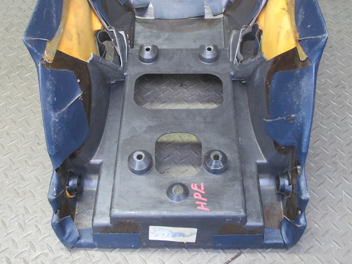 1983-1991 Porsche 928 S Rear Center Console Armrest Storage Compartment Blue