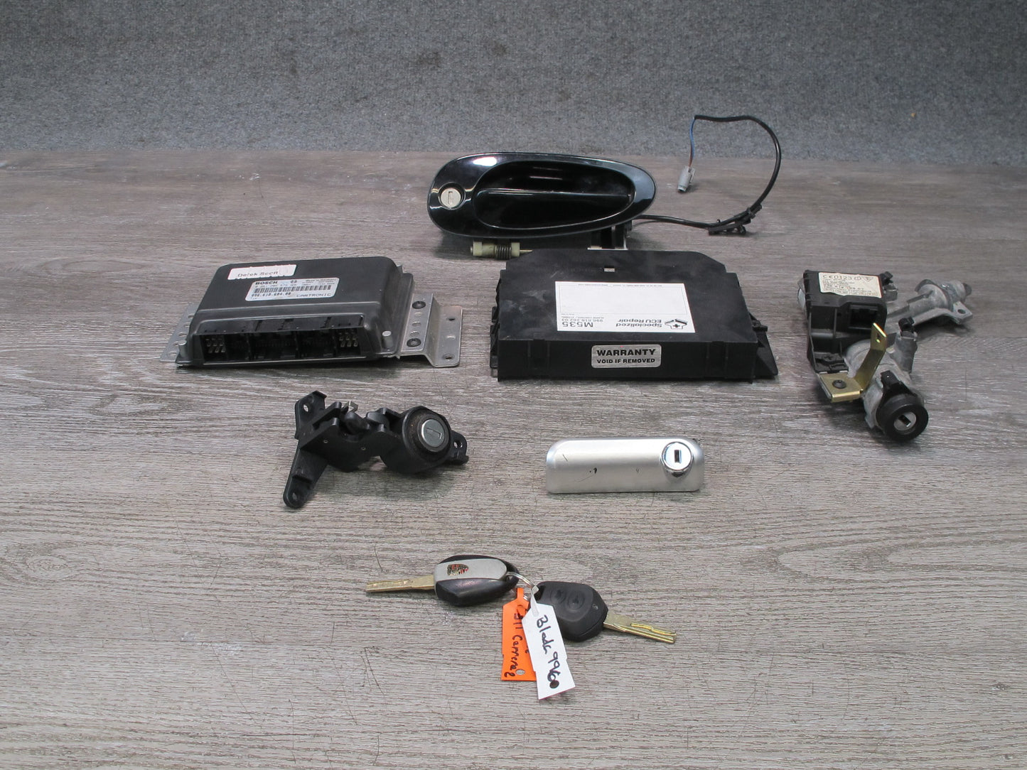 2002 Porsche 911 996 M96.03 M/T Engine ECU ECM Handle Immo Ignition Lock KEY Set