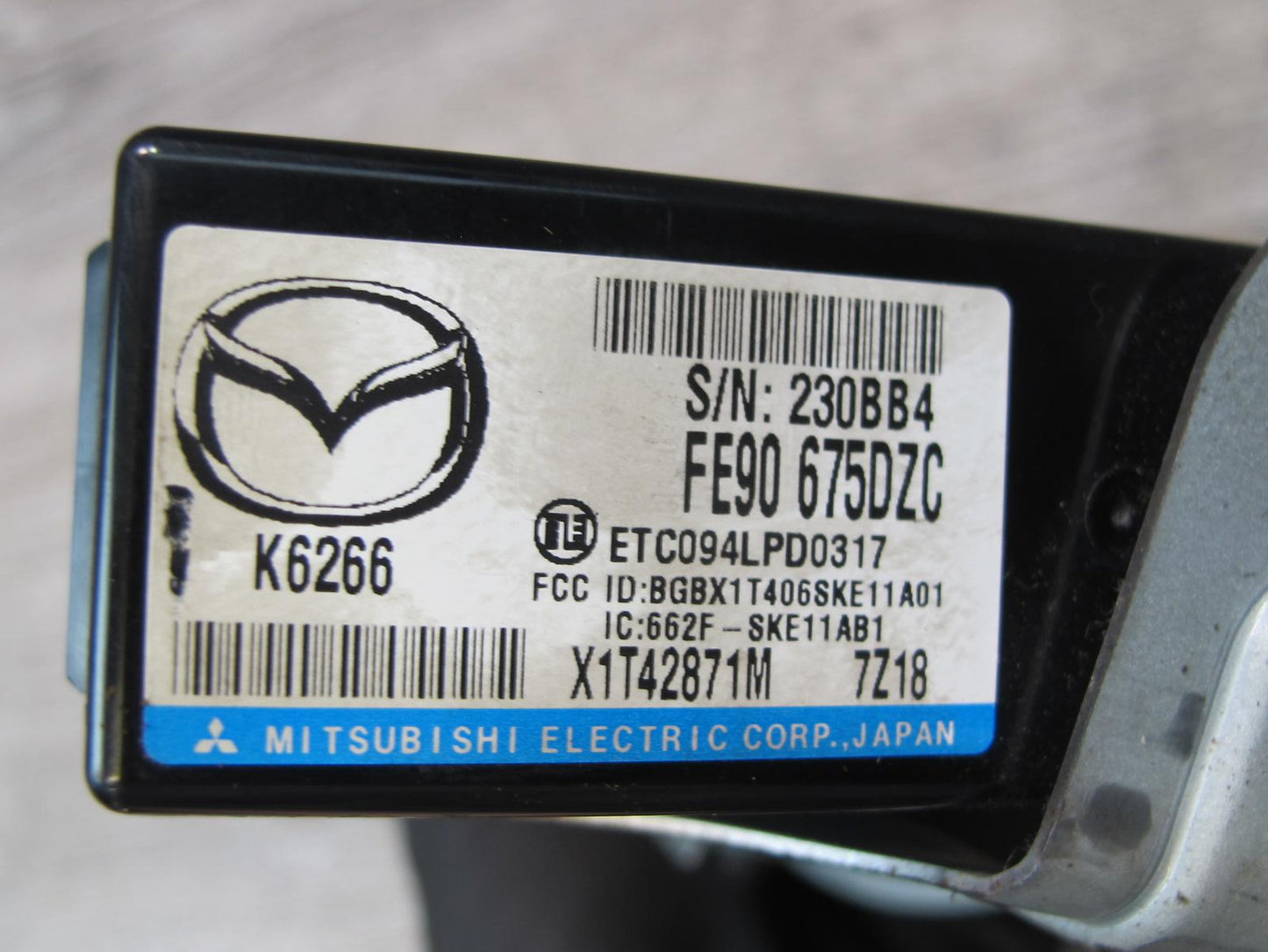 04-08 Mazda RX8 Keyless Entry Anti Theft Control Module Unit FE90675DZC OEM