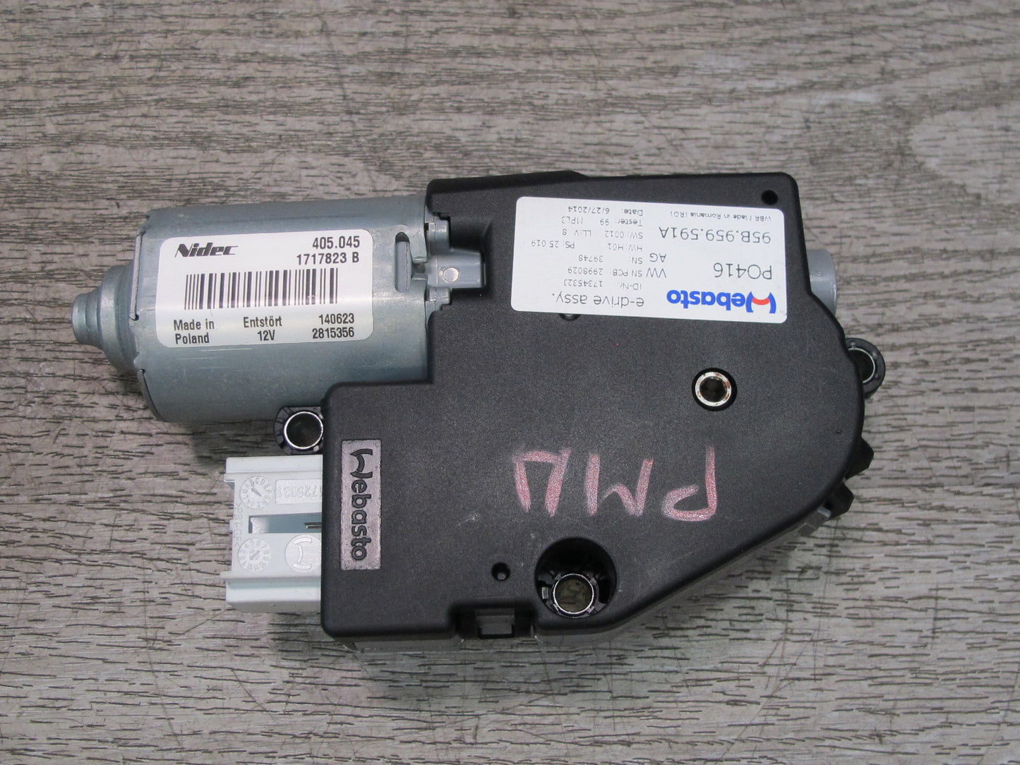 2015-2025 Porsche Macan Sunroof Motor Drive Unit 95B959591A