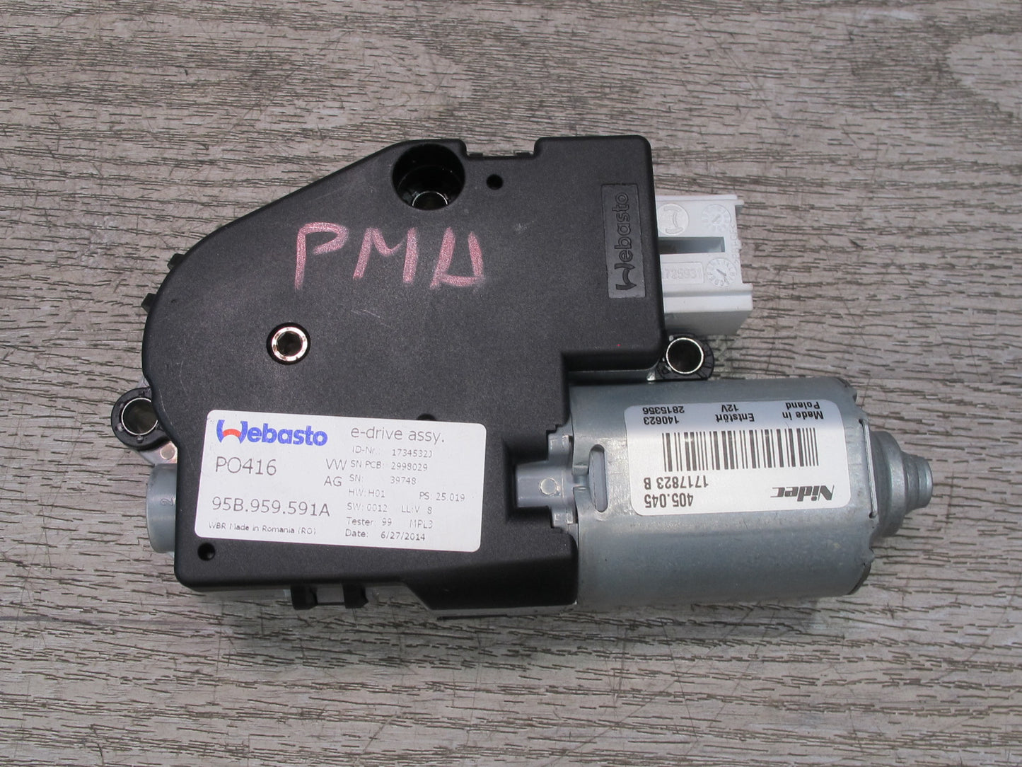 2015-2025 Porsche Macan Sunroof Motor Drive Unit 95B959591A