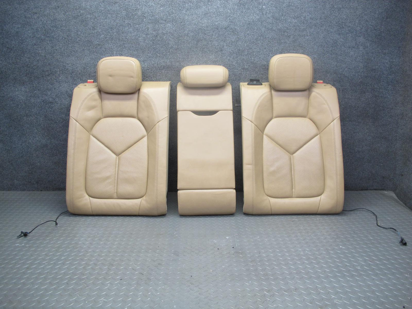 15-18 Porsche Macan Front & Rear Heated Perforated Leather Seat Set Luxorbeige