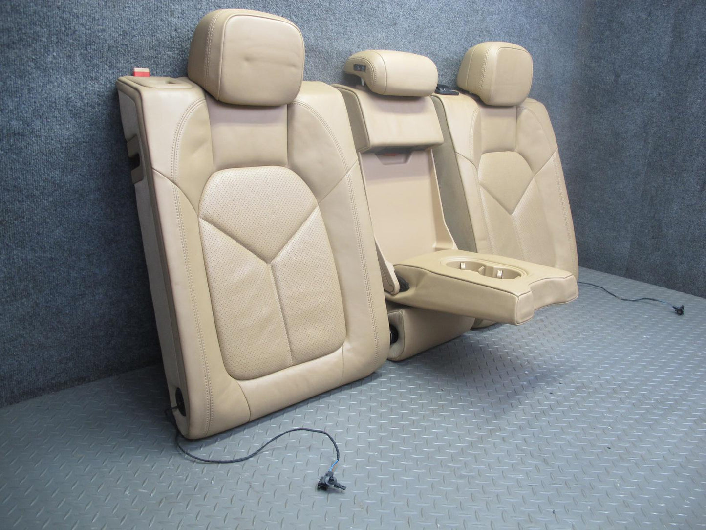 15-18 Porsche Macan Front & Rear Heated Perforated Leather Seat Set Luxorbeige