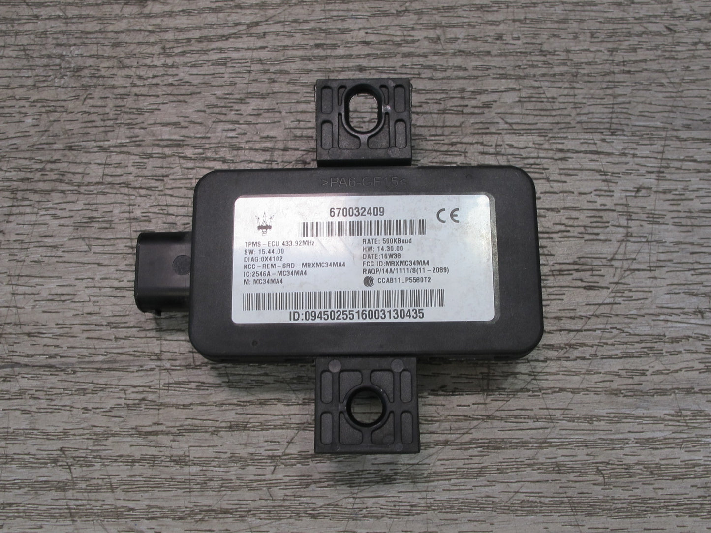 2017-2020 Maserati Levante M161 TPMS Tire Pressure Monitoring Module Unit