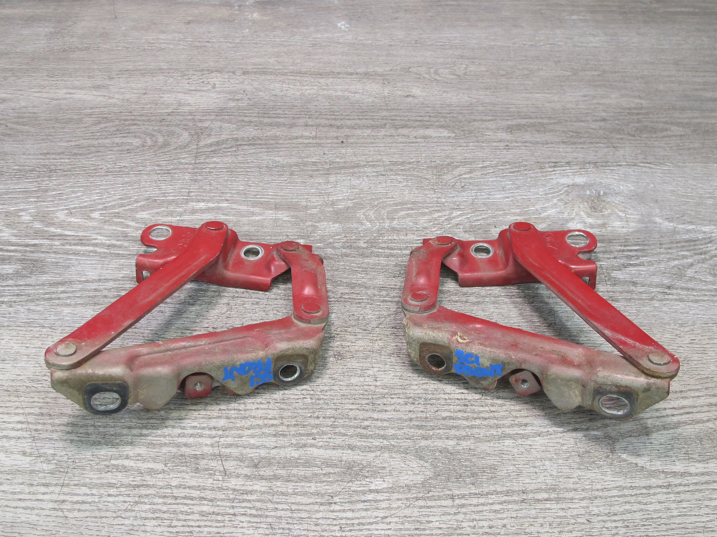 92-00 Lexus JZZ31L SC400 SC300 Set of 2 Front Left & Right Hood Hinge RED OEM