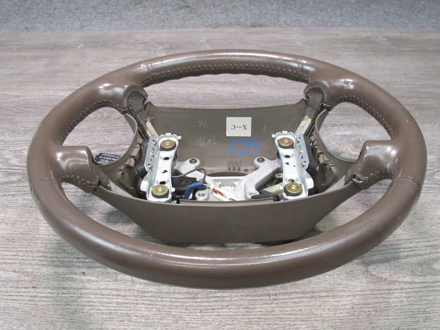 97-98 Lexus JZZ31L SC400 SC300 Leather Steering w Cruise Switch Brown OEM