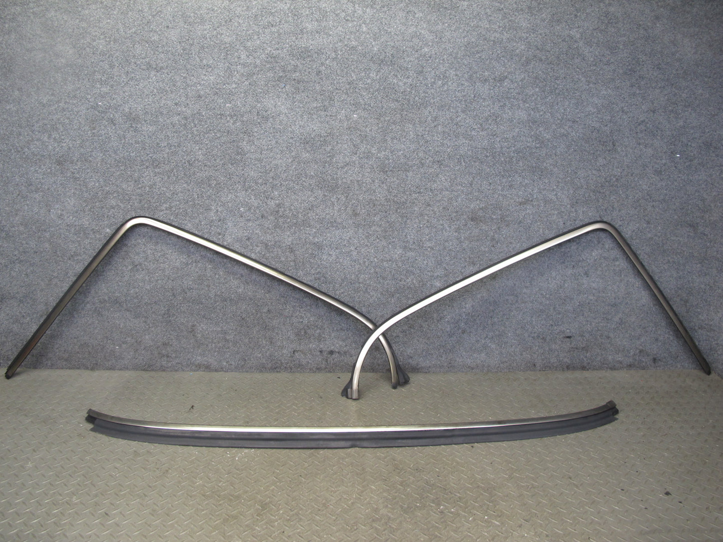 96-99 Mercedes W140 C140 CL Coupe Rear Windshield Chrome Trim Molding Set OEM